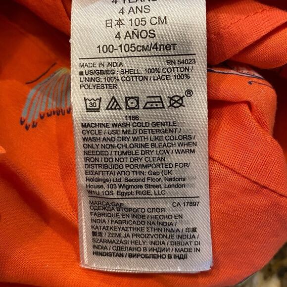 Gap little Girls Size 4 Pink/Red Summer Cotton Sleeveless Dress Butterfly print - Picture 5 of 5